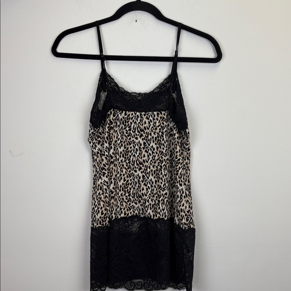 White House Black Market Animal Print & Black Lace Chemise/slip Sz Small - Picture 6 of 8